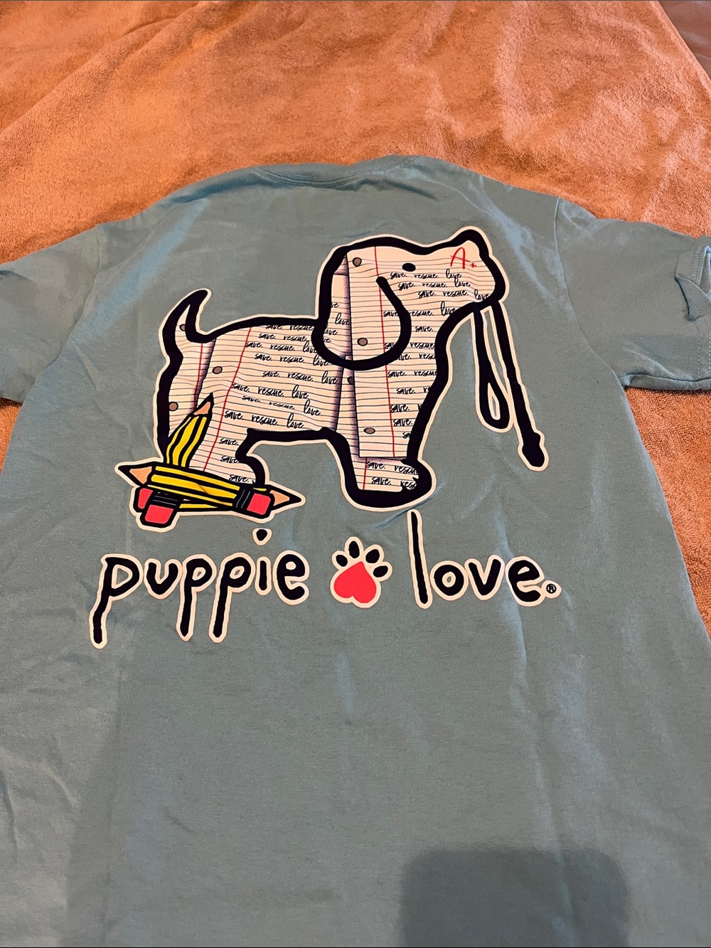 Puppie Love School Theme T-shirt size S